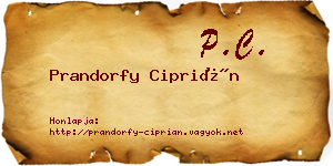 Prandorfy Ciprián névjegykártya